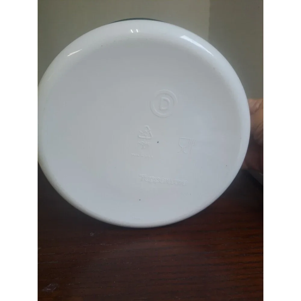 Vtg Tupperware Onetouch Cannister White With Hunter Green Lid 2710A-1